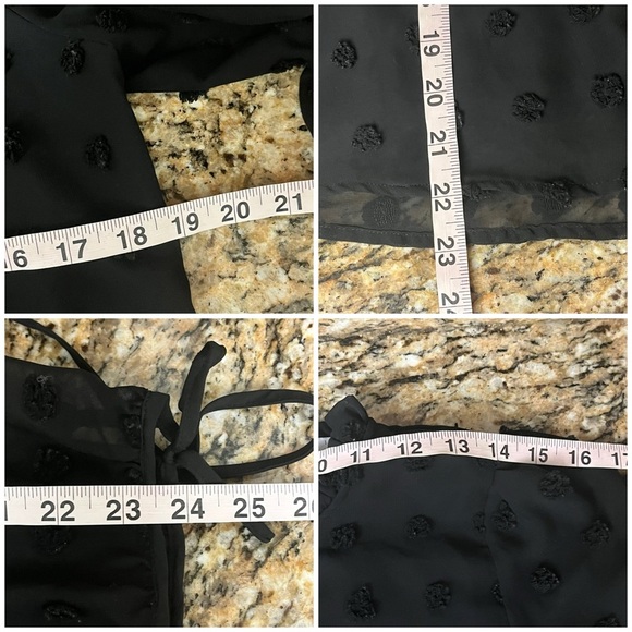 Liumilac Women's Swiss Dot Long Sleeve Chiffon Blouse Sheer Mesh Overlay Black S - Picture 6 of 10